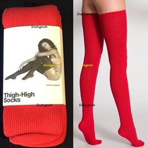 American Apparel Thigh High Socks Over The Knee Red Vintage Y2K New Original